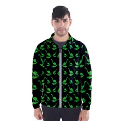 Green Neon Dinos Men s Windbreaker