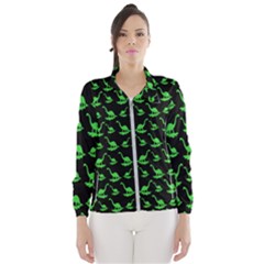 Green Neon Dinos Women s Windbreaker