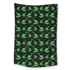 Green Neon Dinos Large Tapestry