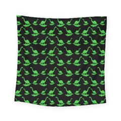 Green Neon Dinos Square Tapestry (small)