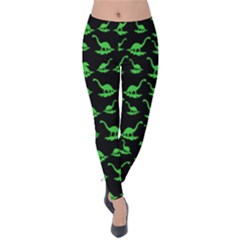 Green Neon Dinos Velvet Leggings