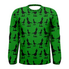 Dinos On A Green Background Men s Long Sleeve T-shirt