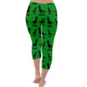 Dinos on a green background Capri Winter Leggings  View4