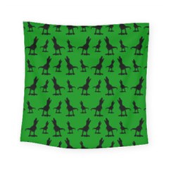 Dinos On A Green Background Square Tapestry (small)