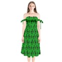 Dinos on a green background Shoulder Tie Bardot Midi Dress View1