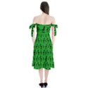 Dinos on a green background Shoulder Tie Bardot Midi Dress View2