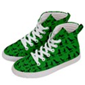 Dinos on a green background Women s Hi-Top Skate Sneakers View2