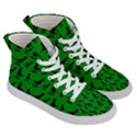 Dinos on a green background Women s Hi-Top Skate Sneakers View3