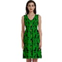 Dinos on a green background Sleeveless Dress With Pocket View1