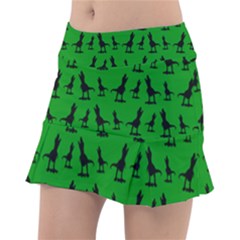 Dinos On A Green Background Classic Tennis Skirt by ConteMonfrey