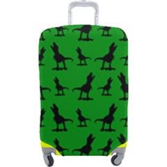 Dinos On A Green Background Luggage Cover (large) by ConteMonfrey