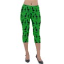 Dinos on a green background Lightweight Velour Capri Leggings  View1