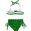 Dinos on a green background Kids  Classic Bikini Set View2