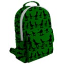 Dinos on a green background Flap Pocket Backpack (Large) View2