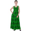 Dinos on a green background Empire Waist Velour Maxi Dress View1