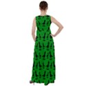 Dinos on a green background Empire Waist Velour Maxi Dress View2