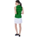 Dinos on a green background Women s Sleeveless Polo T-Shirt View2