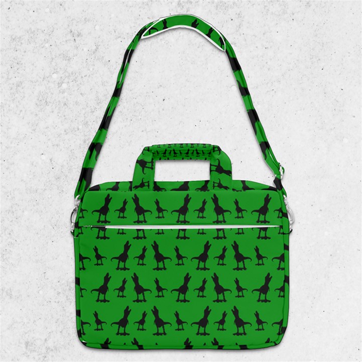 Dinos on a green background MacBook Pro 13  Shoulder Laptop Bag 