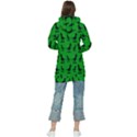 Dinos on a green background Women s Long Oversized Pullover Hoodie View2