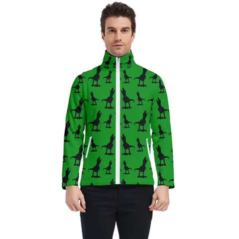 Dinos On A Green Background Men s Bomber Jacket by ConteMonfrey