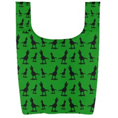 Dinos On A Green Background Foldable Shopping Bag