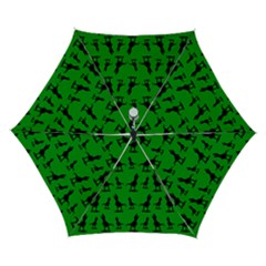 Dinos On A Green Background Automatic Folding Umbrella With Case (small) by ConteMonfrey