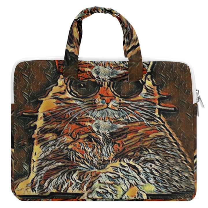 Cats Are Cooler cat in glasses MacBook Pro 15  Double Pocket Laptop Bag 