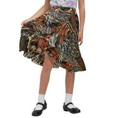 Cats Are Cooler Cat In Glasses Kids  Ruffle Flared Wrap Midi Skirt by ConteMonfrey