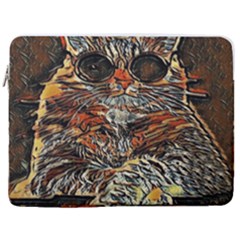 Cats Are Cooler Cat In Glasses 17  Vertical Laptop Sleeve Case With Pocket