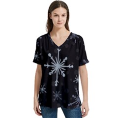 The Most Beautiful Stars V-neck Split Shoulder Casual T-shirt by ConteMonfrey