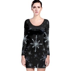 The Most Beautiful Stars Long Sleeve Velvet Bodycon Dress