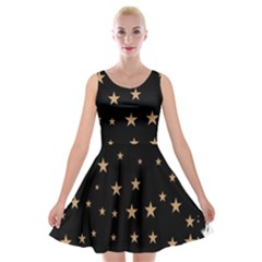 Little Stars Pattern Velvet Skater Dress