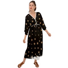 Little Stars Pattern Grecian Style  Maxi Dress by ConteMonfrey