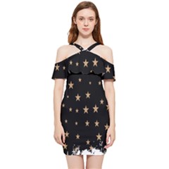 Little Stars Pattern Shoulder Frill Bodycon Summer Dress by ConteMonfrey