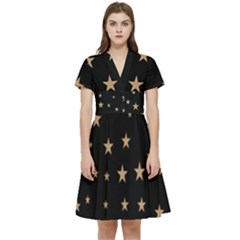 Little Stars Pattern Short Sleeve Waist Detail Dress by ConteMonfrey