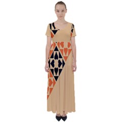 Aesthetic Hearts High Waist Short Sleeve Maxi Dress by ConteMonfrey