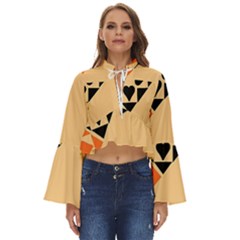 Aesthetic Hearts Boho Long Bell Sleeve Top