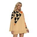 Aesthetic Hearts Round Neck Long Sleeve Bohemian Style Chiffon Mini Dress View3