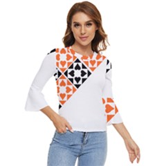 Aesthetic Hearts Bell Sleeve Top