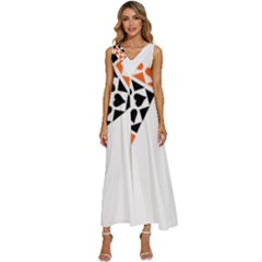 Aesthetic Hearts V-neck Sleeveless Wide Leg Pants Overalls by ConteMonfrey