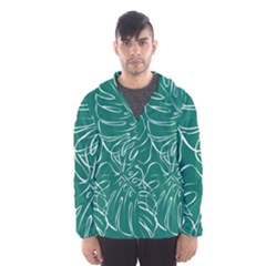 Tropical Green Monstera  Men s Hooded Windbreaker by ConteMonfrey