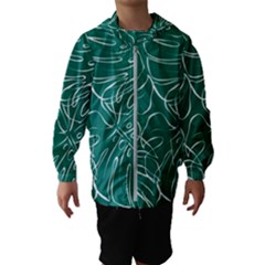 Tropical Green Monstera  Kids  Hooded Windbreaker by ConteMonfrey