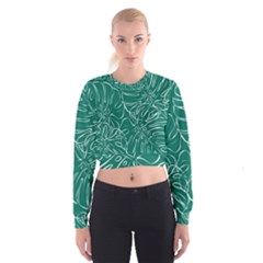 Tropical Green Monstera  Cropped Sweatshirt