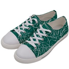 Tropical Green Monstera  Men s Low Top Canvas Sneakers by ConteMonfrey