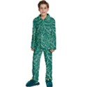 Tropical Green Monstera  Kids  Long Sleeve Velvet Pajamas Set View1