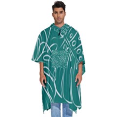 Tropical Green Monstera  Men s Hooded Rain Ponchos by ConteMonfrey