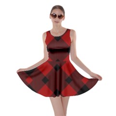 Red Diagonal Plaid Big Skater Dress by ConteMonfrey