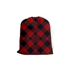 Red Diagonal Plaid Big Drawstring Pouch (medium) by ConteMonfrey