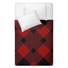 Red Diagonal Plaid Big Duvet Cover Double Side (single Size) by ConteMonfrey