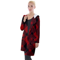 Red Diagonal Plaid Big Hooded Pocket Cardigan by ConteMonfrey